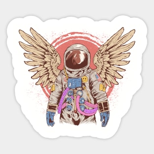 Colorful Astronaut with Wings Sticker